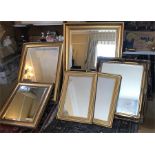 Six good quality gilt framed mirrors