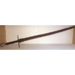 Medieval long sword in leather sheath