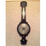 Good 19th c mahogany barometer lacking tube