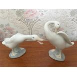 Two Lladro figures of Geese