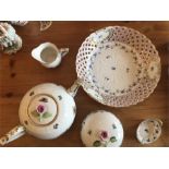 A selection of Herend German porcelain - all in good condition except from a chip on rose and on lid