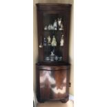 Good quality reproduction mahogany corner cupboard