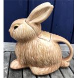 A Sylvac? Bunny teapot in good condition. Approx 19cms long