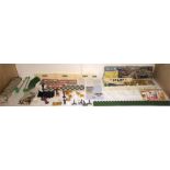 A large collection of Scalextric accessories including Trackside Accessory Pack, Start/Finish