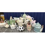 Novelty teapots (18) including Sunshine Ceramics, Lustre Pottery 1977, Richard Parrington, Carlton