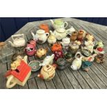 A large quantity of mainly miniature teapots including Sylvac, Artone etc...