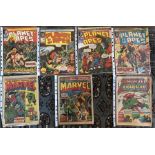 A collection of Planet Of The Apes Comics and The Mighty World Of Marvel in various conditions.