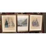 Two fashion plates and a 19thC print