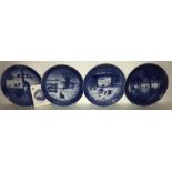 Four Royal Copenhagen Christmas plates, 1969, 1970, 1971 with chip and 1972,