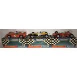 Three 1960’s vintage boxed Scalextric Race-Tuned cars to include C4 Electra, C9 Ferrari GP, C19 Team