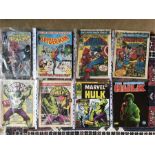 An assortment of comics - 8 in total, various years to include Marvel Hulk - no. 198, Spider-Man and