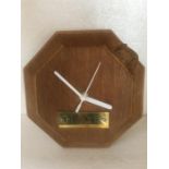 Mouseman cheeseboard with battery clock added - 19cms d