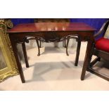 A FINE GEORGE III CONSOLE TABLE, former foldover tea table