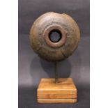 SALVAGE ART PIECE, Cart Wheel, wood & metal, 14" x 9" x 6" approx