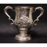 AN 18TH CENTURY IRISH SILVER WINE COOLER/CUP, date letter 'y' for 1771, rubbed maker's mark,