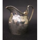 A FINE LATE 18TH CENTURY STERLING SILVER CREAMER, with reeded rim, and bands of bright cut