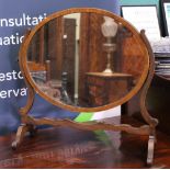 A FINE EDWARDIAN TABLE TOP SWING MIRROR, with an oval landscape form mirror