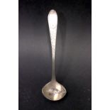 A 19TH CENTURY, IRISH, CORK, SILVER MUSTARD SPOON, with partial maker's mark