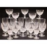 A SELECTION OF GLASSWARE, includes some Waterford cut glass, (6) Champagne Coups (4) Sherry Glasses,