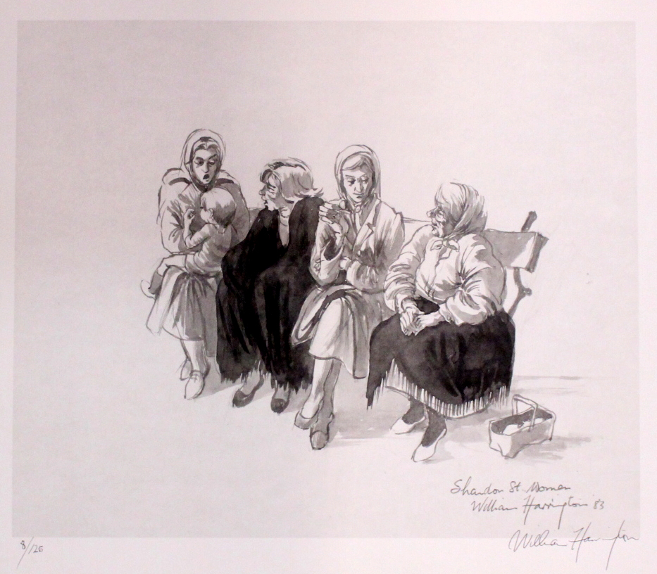 WILLIAM HARRINGTON, "SHANDON ST. WOMAN", signed limited edition print, signed lower right,