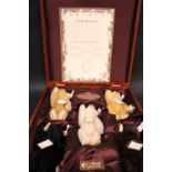 A PRESENTATION BOXED SET OF STEIFF BABY BEARS, 1989 – 1993 set, contains fiver bears, all with chest