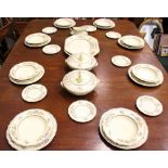 A SPODE 'ROYAL JASMINE" DINNER SET, Copeland, Strathmere mark beneath, includes; (8) dinner