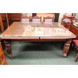 A VERY LARGE, EXTENDABLE, DINING ROOM TABLE