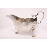 A VERY FINE, IRISH, GEORGIAN, SILVER SAUCE BOAT, circa 1770