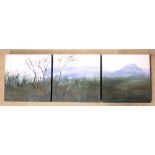 GRACE H. (21st Century Irish), "WINTER TRIPTYCH", acrylic on board, signed with initials on board