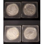 A DUO OF AMERICAN SILVER DOLLARS