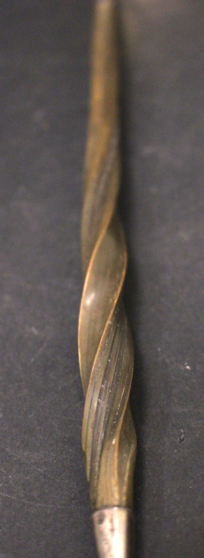 AN EARLY 19TH CENTURY ENGLISH SILVER LADLE, with twisted ‘Baleen’/bone handle, tipped with silver, - Image 2 of 4