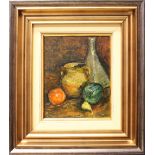 G. MACCABE, "STILL LIFE", signed lower right, oil on board, 11" x 8.5" approx board, 19.25" x 17.25"