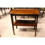 A TWO TIERED SIDE TABLE, with shaped pie crust top, early 20th century, 21.5" x 14" x 23" approx