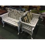 A PAIR OF VERY GOOD CAST IRON GARDEN CHAIRS