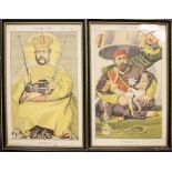 A FRAMED SET OF 12 VANITY FAIR PRINTS, various artists