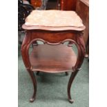 A FINE 19TH CENTURY RED MARBLE TOPPED SIDE TABLE