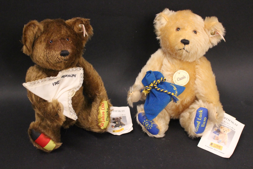 A PAIR OF LIMITED EDITION STEIFF BEARS, (1) ‘DM-Abschieds-Bär`/ Goodbye Bear’