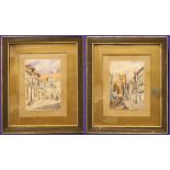 A PAIR OF FRAMED WATERCOLOURS, signed lower right with initials A.C.H, and with the location lower