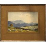 DOUGLAS ALEXANDER, WATERCOLOUR "AMONG THE CROHY MOUNTAINS", signed lower left, signed & inscribed to