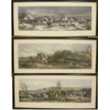 THREE FRAMED COLOURED PRINTS, after W. J. SAYER, depicting "Summer", "Autumn" & "Winter", 25.5" x