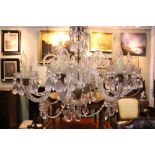 A GOOD 8 ARM CUT GLASS CHANDELIER