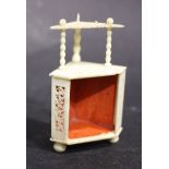 19TH CENTURY DOLLS HOUSE CHIFFONIER, finely turned and carved, 2.5" high