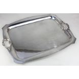 A silver plated tea tray by Hawksworth Eyre and Company 50cm