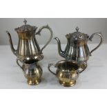 A Canadian silver plated four piece tea set, with reeded form and scalloped rim