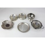 A George V silver two-handled bonbon dish, circular form with pierced decoration, maker Beddoes &