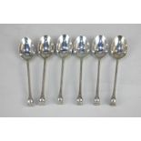 A set of six George VI silver coffee spoons with vase shape terminals, maker Mappin & Webb,