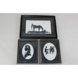 Enid Elliott Linder, silhouette profile portrait of a gentleman, Mister Fitzgerald, 8.5cm by 6cm,