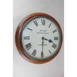 A Victorian circular wall clock with 30cm Roman numerals marked Wellby, 18 & 20 Carrick St., London,