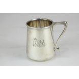 A George V silver christening cup, maker Blackmore & Fletcher Ltd, London, 1920, monogrammed, 4.5oz