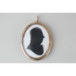 John Miers (c.1758-1821), a silhouette profile portrait of a gentleman, on plaster, signed, in